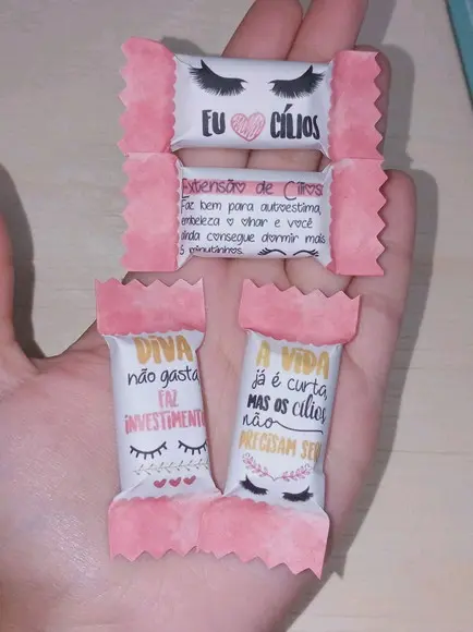 100 Balas Personalizadas Extensionista de Cílios