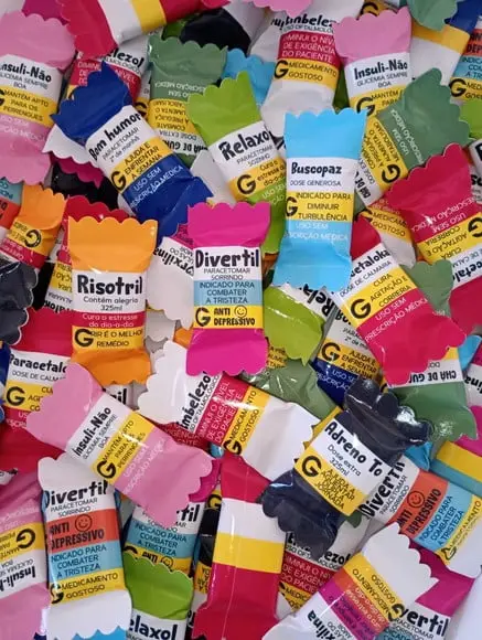 100 Balas Personalizadas Pílulas Divertidas