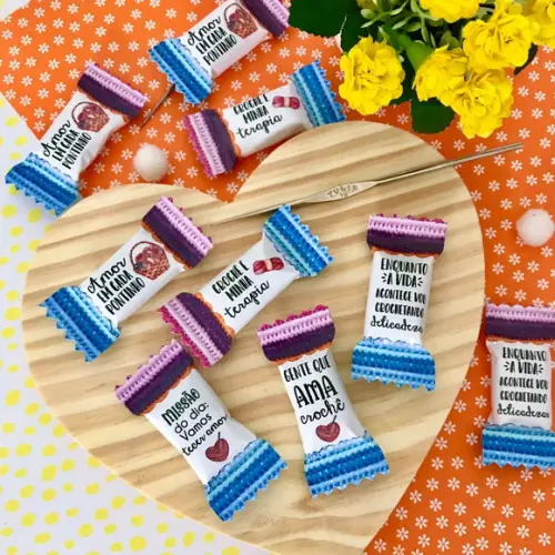 100 Balas Personalizadas Crochê (leia a Descrição)