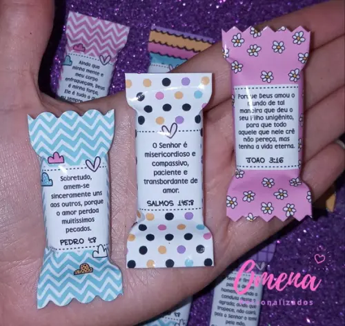 100 Balas Personalizadas Versículos Estampadas
