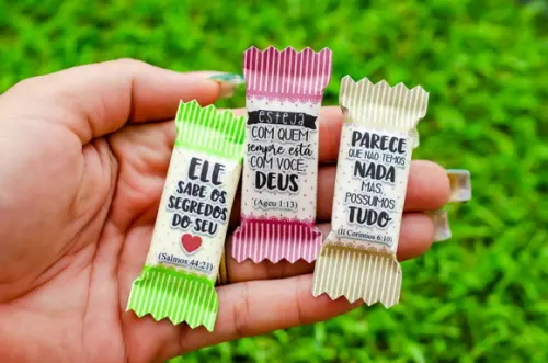 100 Balas Personalizadas Versículos Coloridas