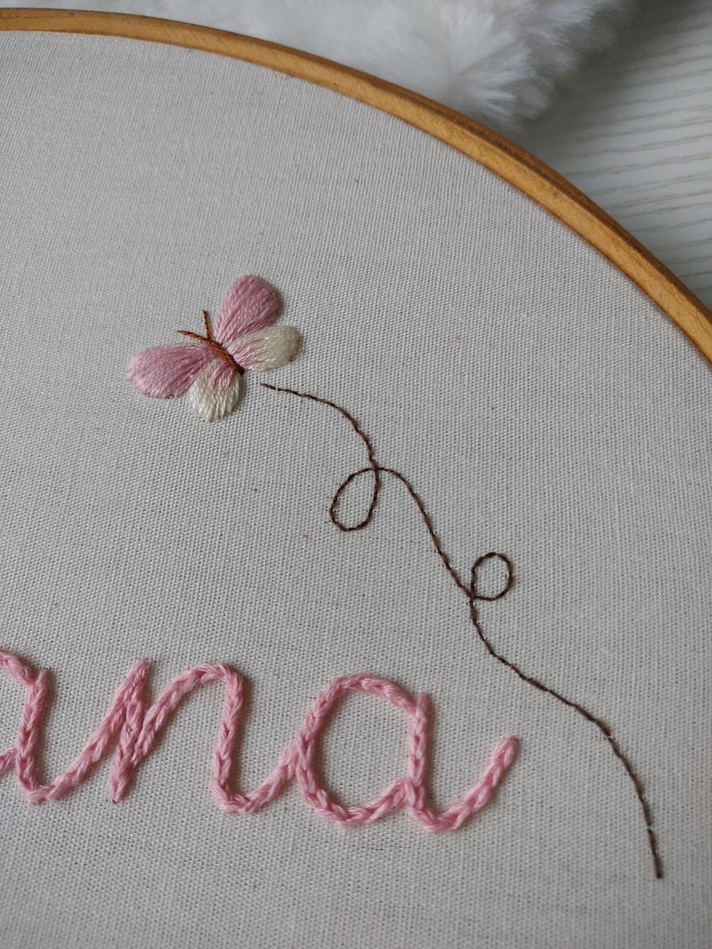 Porta Maternidade Bordado à Mão - Flores Rosa