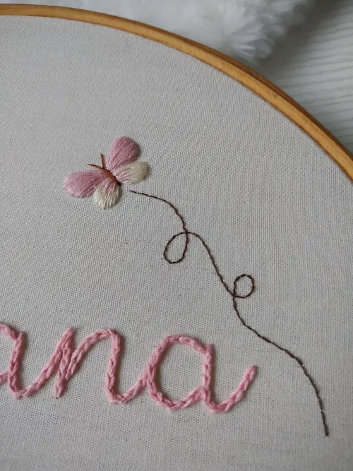 Porta Maternidade Bordado à Mão - Flores Rosa
