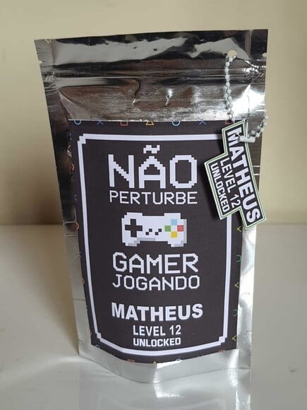 Saquinho Metalizado com Fecho Zip Lock Vídeo Game Playstatio