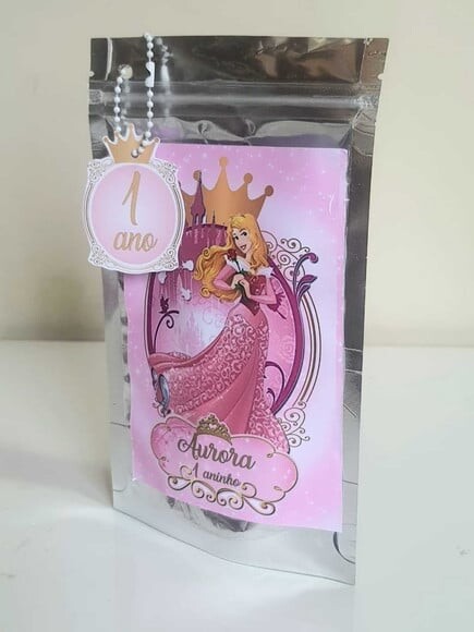 Saquinho Metalizado com Fecho Zip Lock Aurora/bela Adormecid