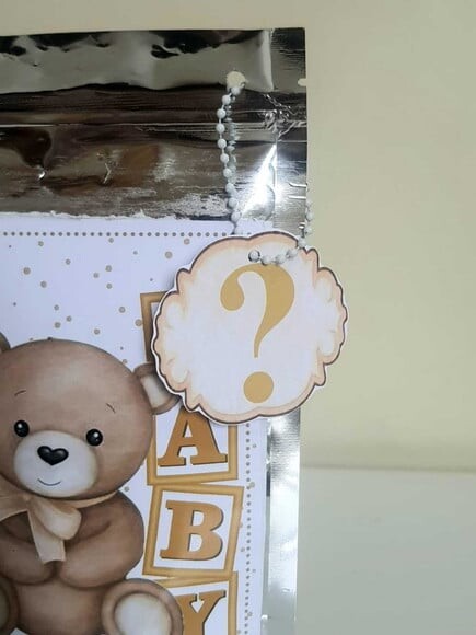 Saquinho Metalizado com Fecho Zip Lock Urso Dourado
