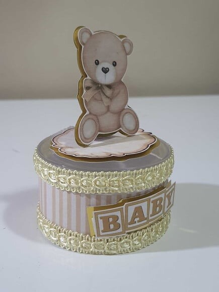 Caixinha Acrílica Urso Dourado