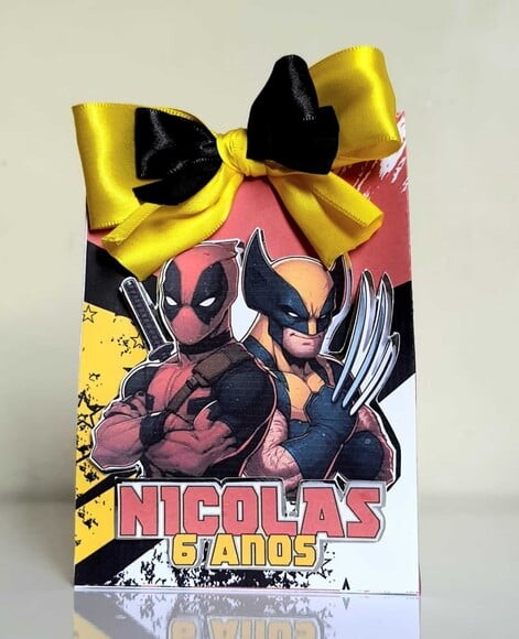 Caixa Sacolinha Deadpool e Wolverine