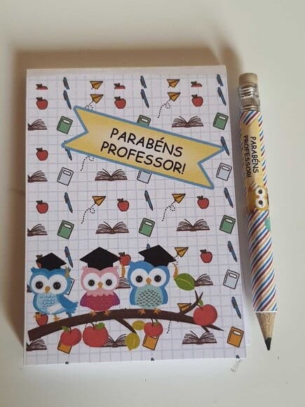 Kit Bloquinho e Mini-lápis Dia dos Professores