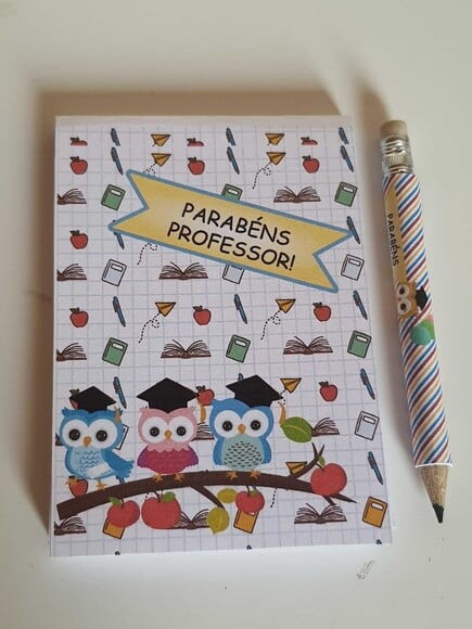 Kit Bloquinho e Mini-lápis Dia dos Professores