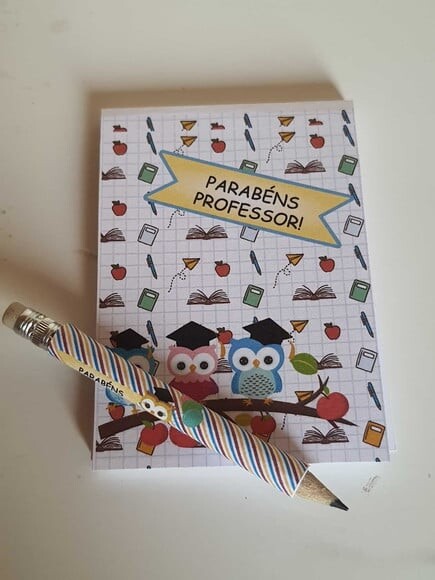 Kit Bloquinho e Mini-lápis Dia dos Professores