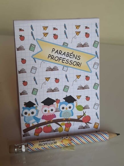 Kit Bloquinho e Mini-lápis Dia dos Professores