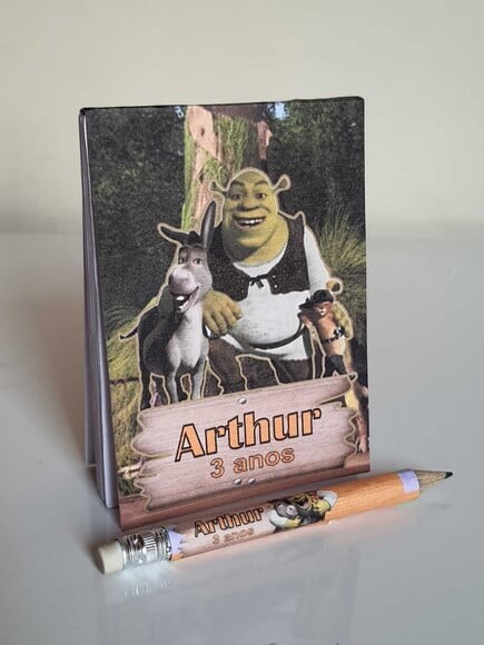 Kit Bloquinho com Mini Lápis Shrek