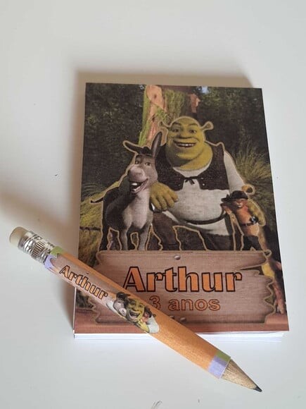 Kit Bloquinho com Mini Lápis Shrek