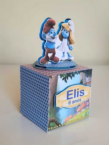 Caixa Cubo Smurfs