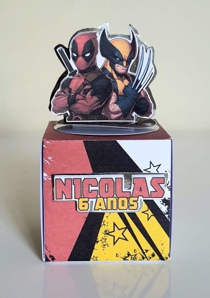 Caixa Cubo Deadpool e Wolverine