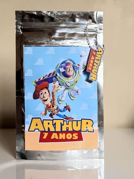 Saquinho Metalizado Zip Lock Toy Story