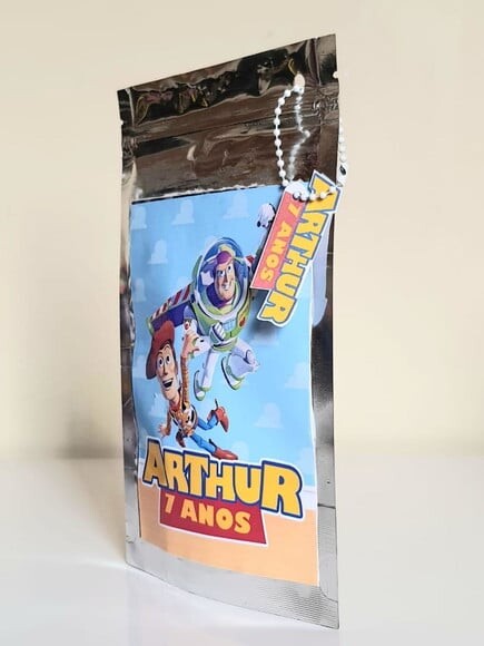 Saquinho Metalizado Zip Lock Toy Story