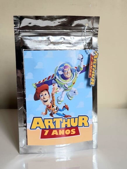 Saquinho Metalizado Zip Lock Toy Story