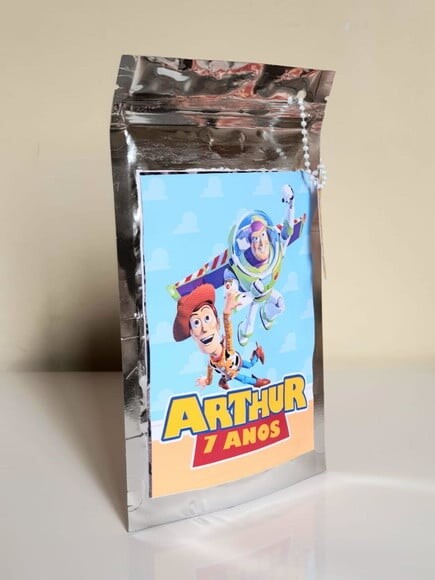 Saquinho Metalizado Zip Lock Toy Story