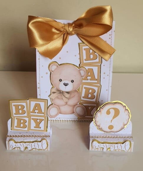 Kit 50 Lembrancinhas para Festa Infantil Urso Dourado