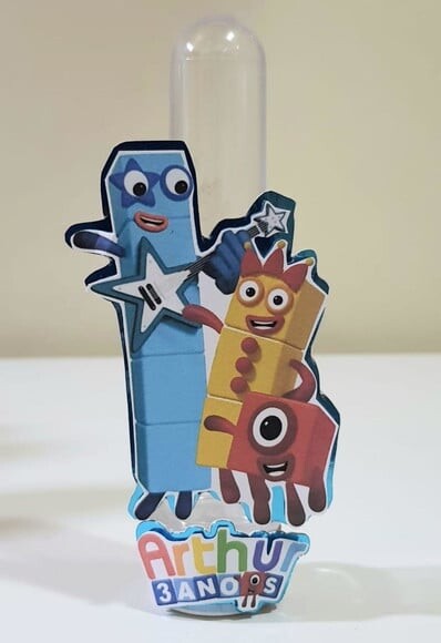 Tubete Decorado Lembrancinha de Festa Numberblocks