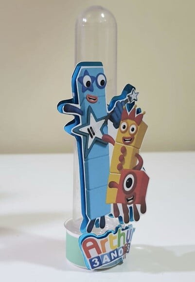 Tubete Decorado Lembrancinha de Festa Numberblocks