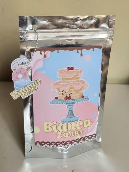 Saquinho Metalizado Zip Lock Confeitaria