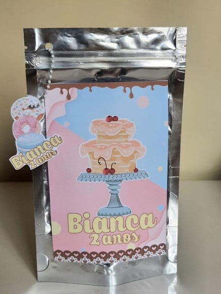 Saquinho Metalizado Zip Lock Confeitaria