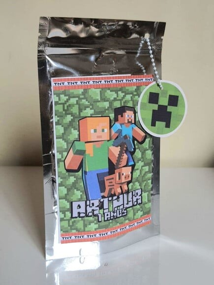 Saquinho Metalizado Zip Lock Minecraft