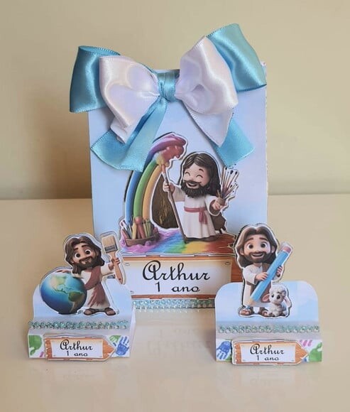 Kit 50 Lembrancinhas para Festa Jesus, o Maior Pintor do Mun