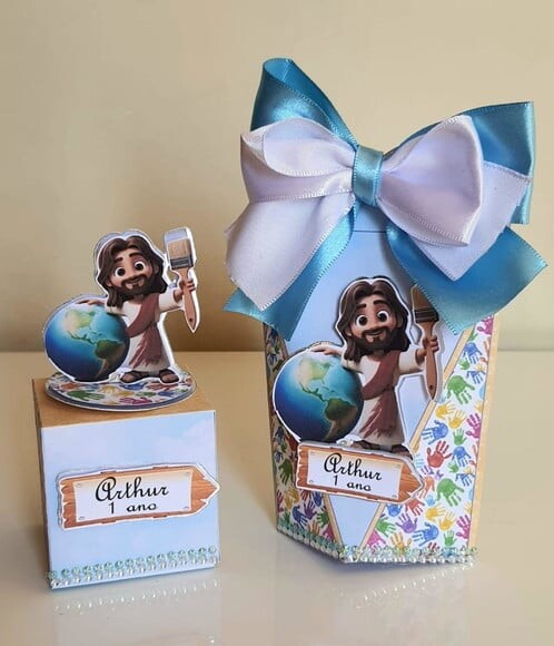 Kit 50 Lembrancinhas para Festa Jesus, o Maior Pintor do Mun