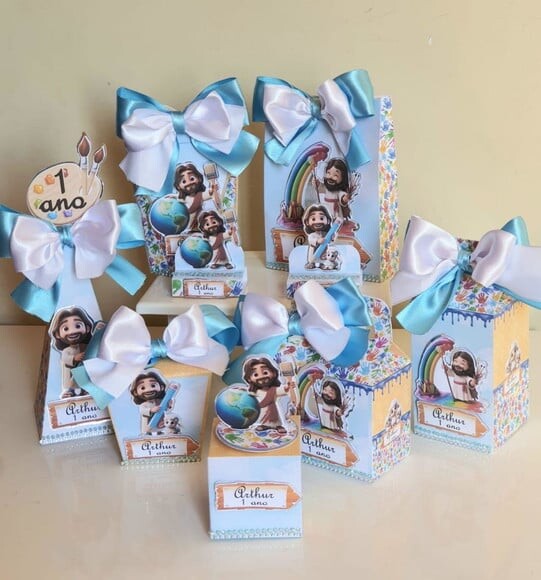 Kit 50 Lembrancinhas para Festa Jesus, o Maior Pintor do Mun