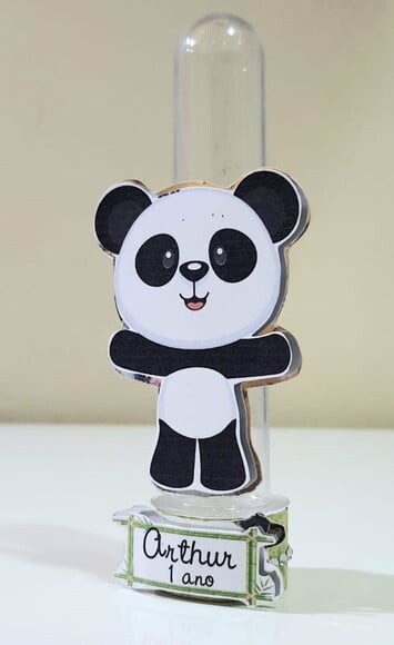Tubete Decorado Lembrancinha de Festa com Tema Panda