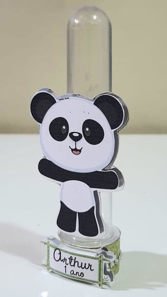 Tubete Decorado Lembrancinha de Festa com Tema Panda