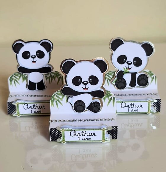 Kit 50 Lembrancinhas para Festa Panda