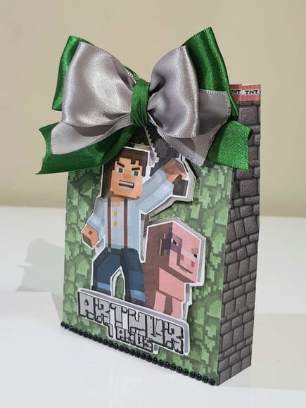 Caixa Sacolinha Minecraft