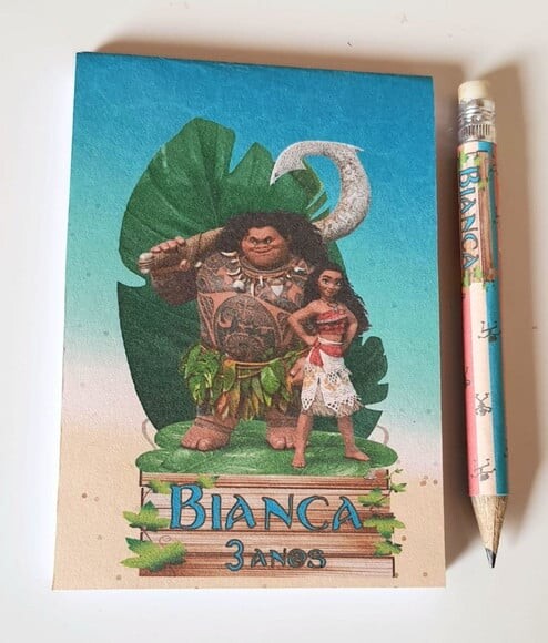 Kit Bloquinho com Mini Lápis Moana