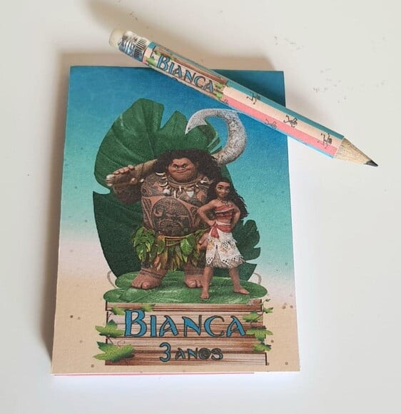 Kit Bloquinho com Mini Lápis Moana