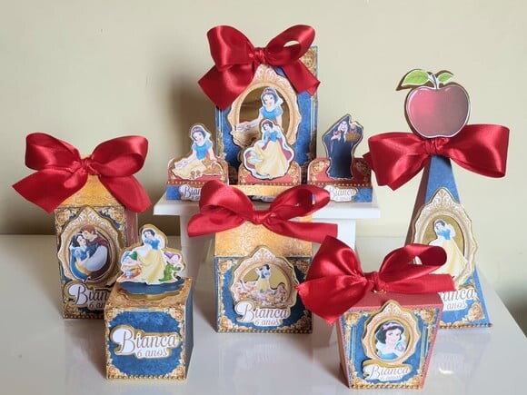 Kit 50 Lembrancinhas para Festa Branca de Neve