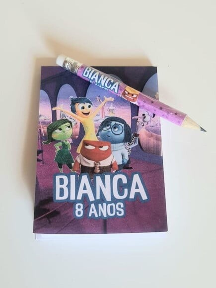 Kit Bloquinho com Mini Lápis Personalizado Divertidamente