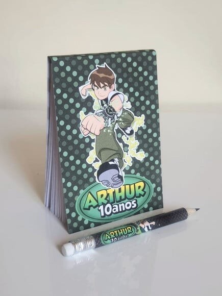 Kit Bloquinho com Mini Lápis Personalizado Ben 10