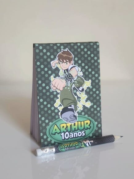 Kit Bloquinho com Mini Lápis Personalizado Ben 10