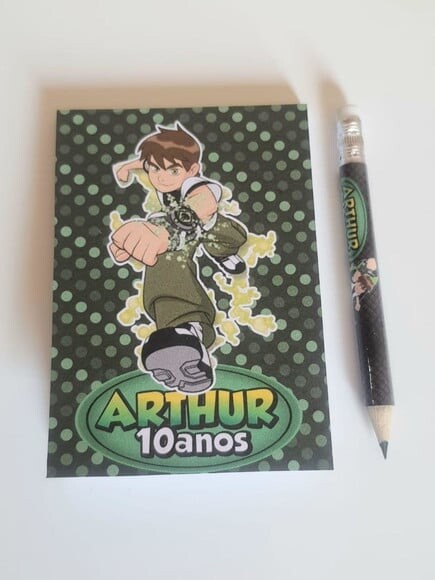 Kit Bloquinho com Mini Lápis Personalizado Ben 10