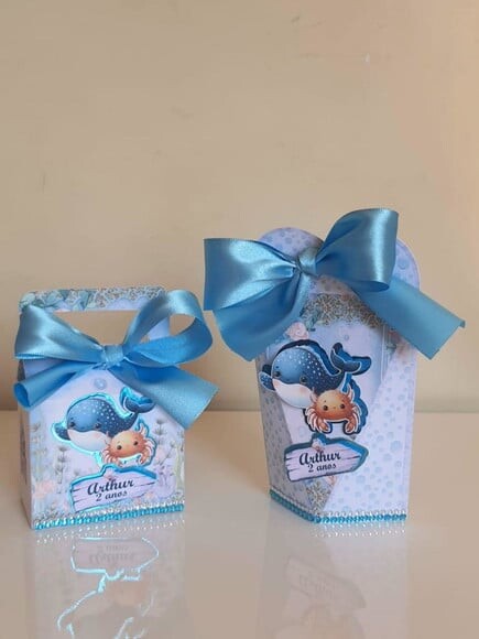 Kit 50 Lembrancinhas Personalizadas Fundo do Mar Azul