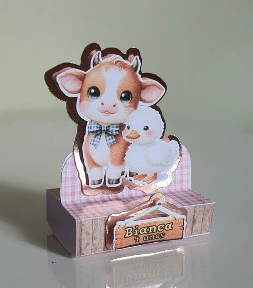 Porta-bis Duplo Personalizado Fazendinha Rosa