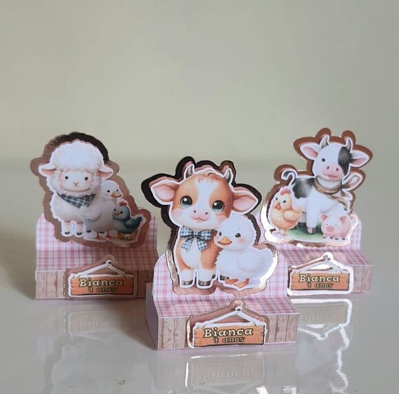 Porta-bis Duplo Personalizado Fazendinha Rosa