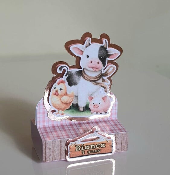 Porta-bis Duplo Personalizado Fazendinha Rosa