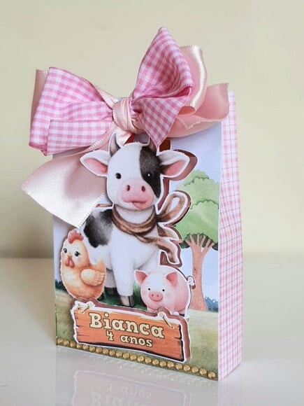 Caixa Sacolinha Fazendinha Rosa
