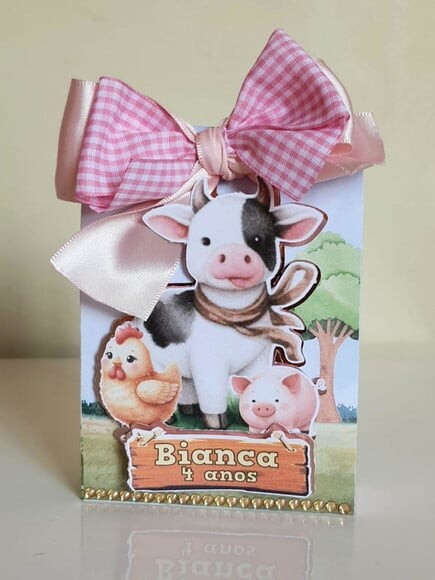 Caixa Sacolinha Fazendinha Rosa